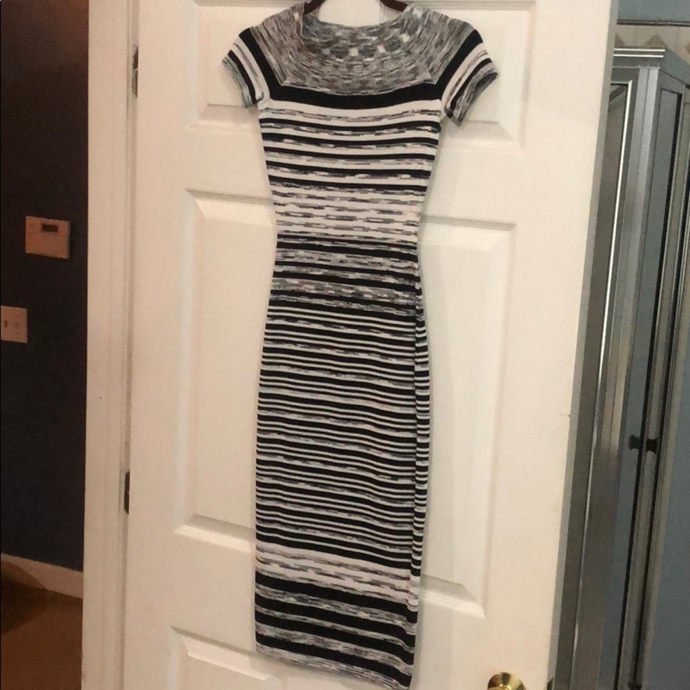 Black and white XOXO bodycon midi